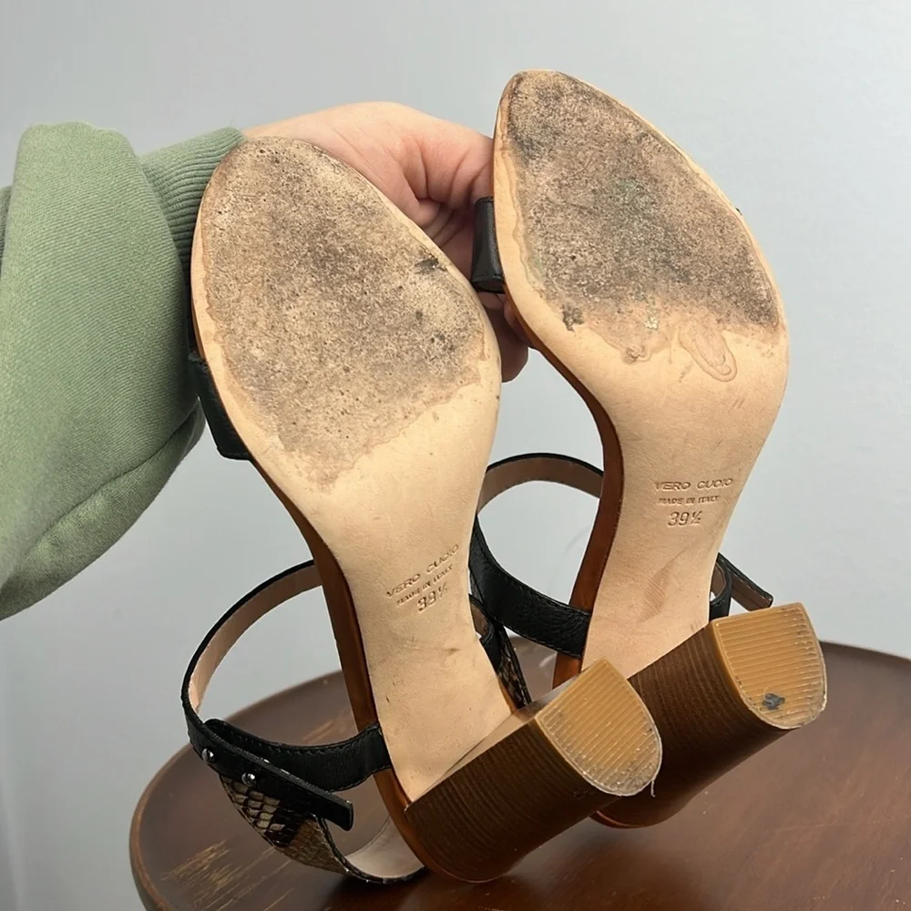 Club Monaco size 39.5 leather strappy slingback heeled sandal